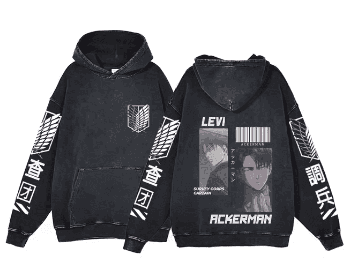 AoT Levi Ackerman v1 Vintage Hoodie AMATERASU