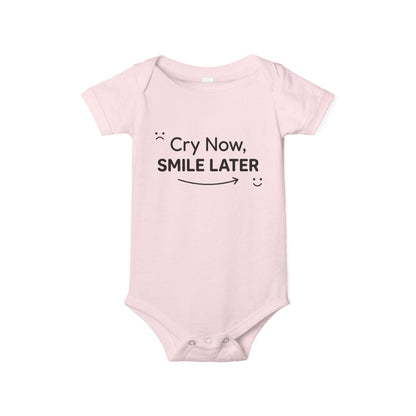 AMA™ "Cry Now, Smile Later" – Funny Baby Bodysuit