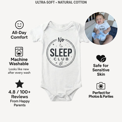 AMA™ "No Sleep Club" – Funny Baby Bodysuit