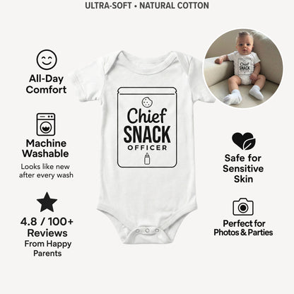 AMA™ "Chief Snack Officer" – Funny Baby Bodysuit