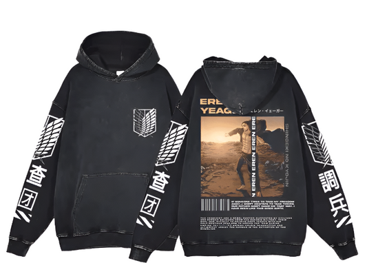 |AoT| Eren Jaeger v2 Vintage Hoodie