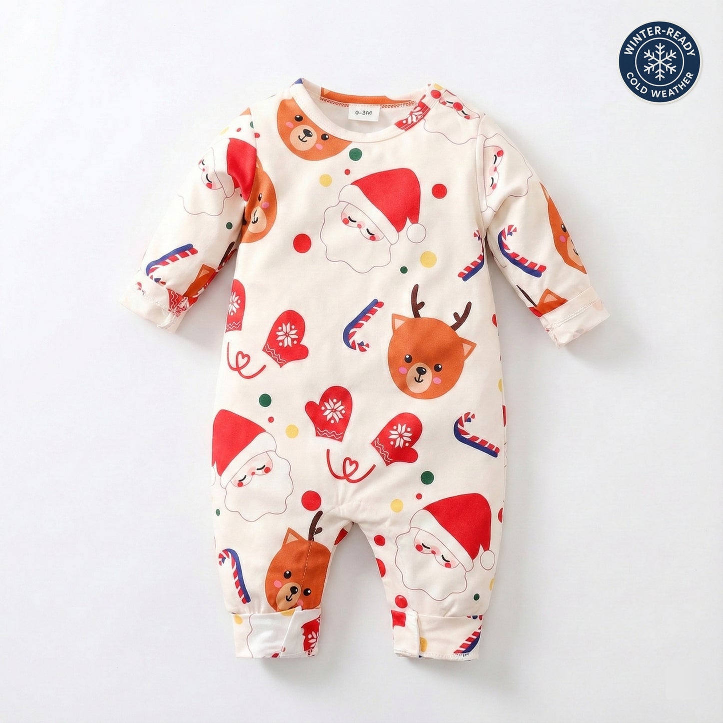 AMA™Santa & Reindeer Party Baby Romper