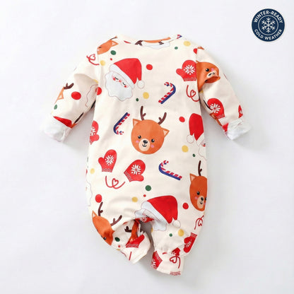 AMA™Santa & Reindeer Party Baby Romper