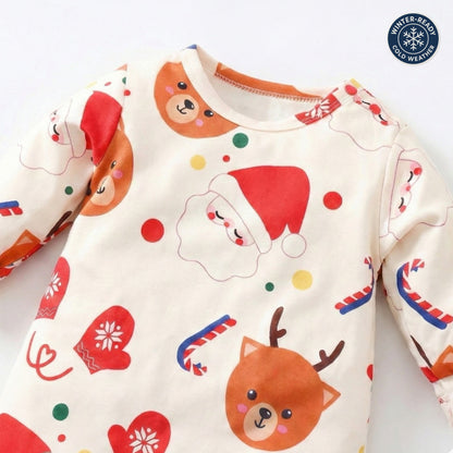 AMA™Santa & Reindeer Party Baby Romper