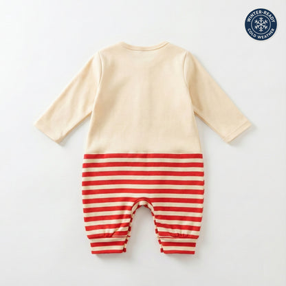 AMA™Pom-Pom Santa Stripe Romper