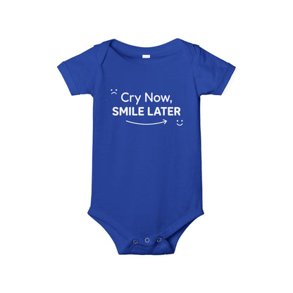 AMA™ "Cry Now, Smile Later" – Funny Baby Bodysuit