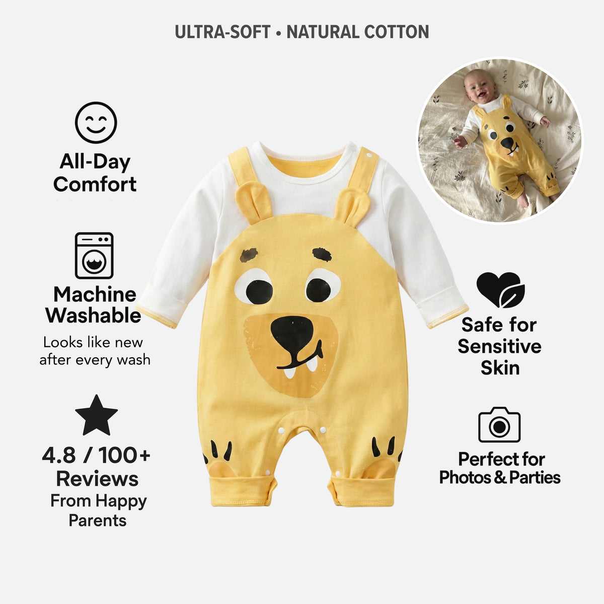 AMA™ Little Sunny Bear Kids Romper