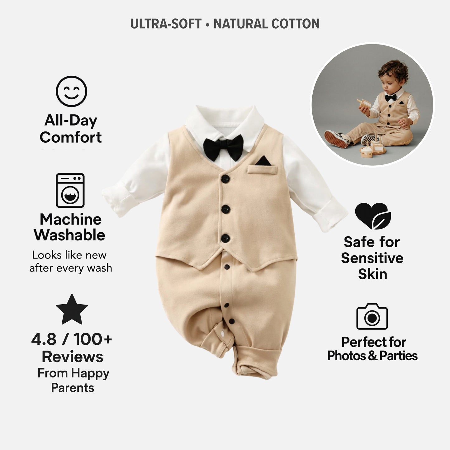AMA™ Little Champagne Gentleman Kids Onesie