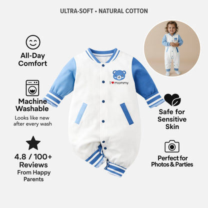 AMA™ Little Soccer Bear Kids Onesie