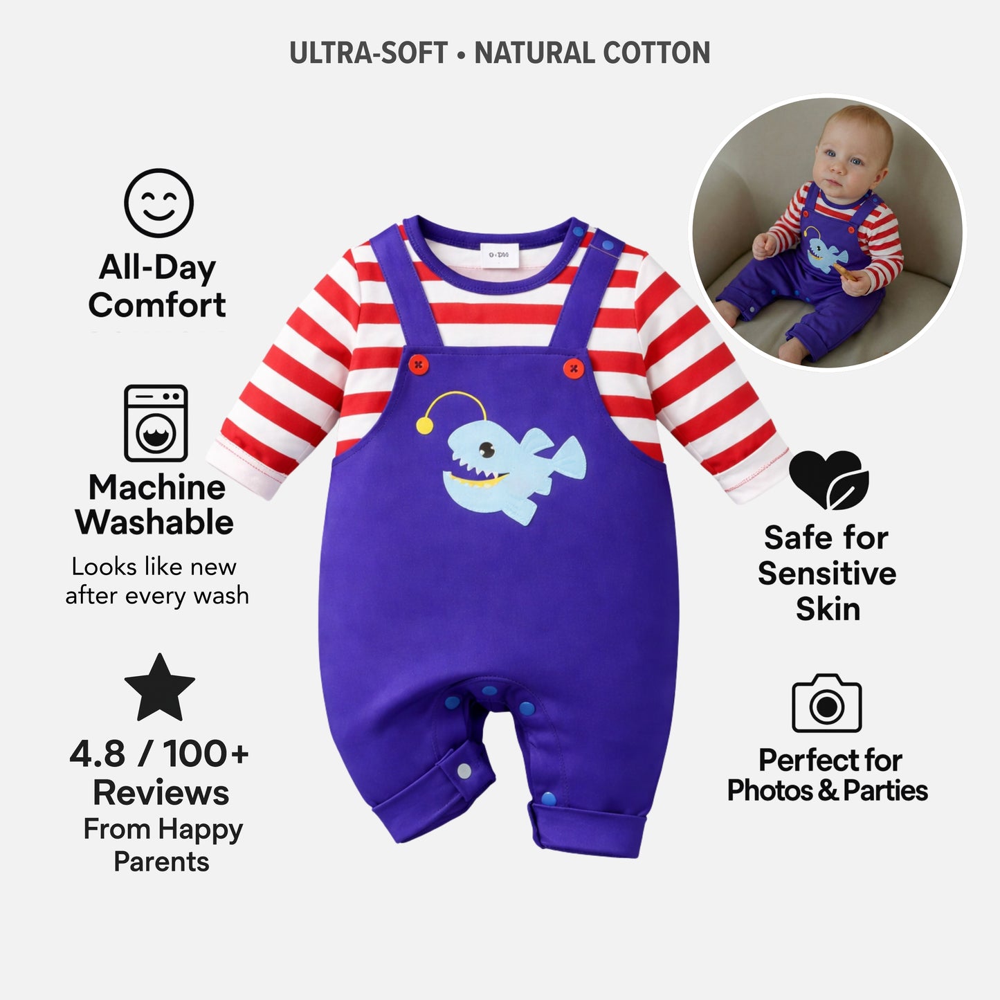 AMA™ Little Anglerfish Kids Onesie