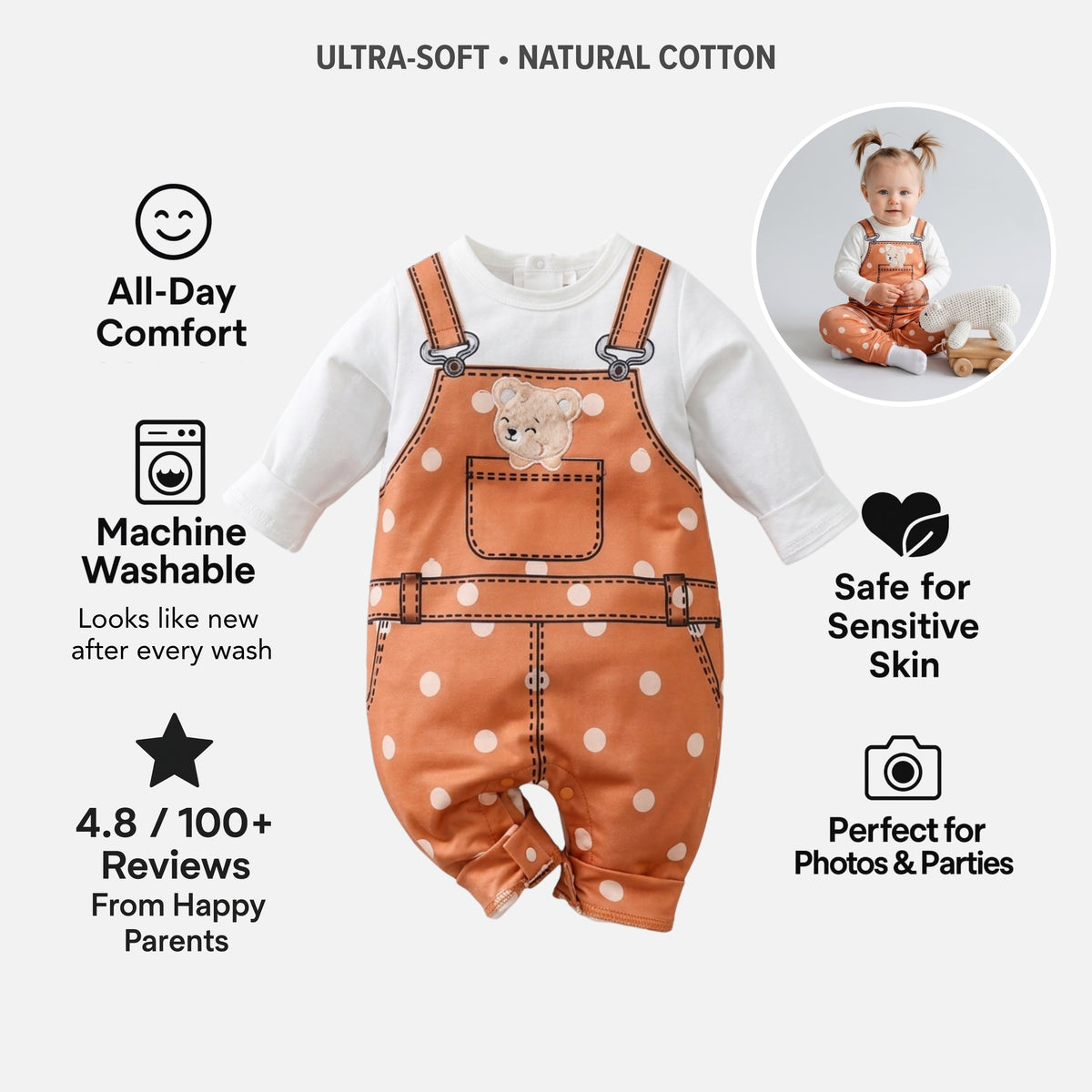 AMA™ Little Teddy Kids Romper
