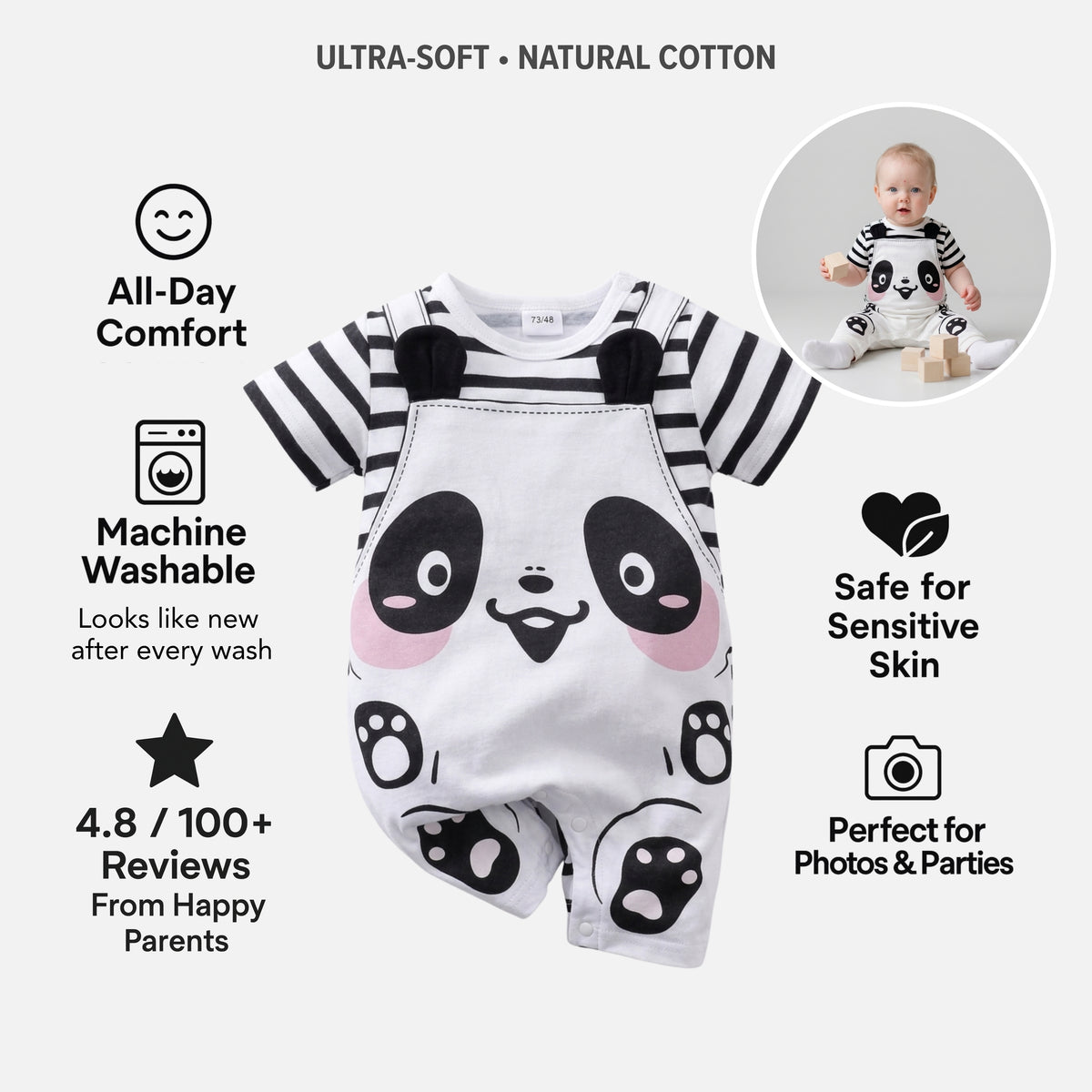 AMA™ Little Panda Kids Romper
