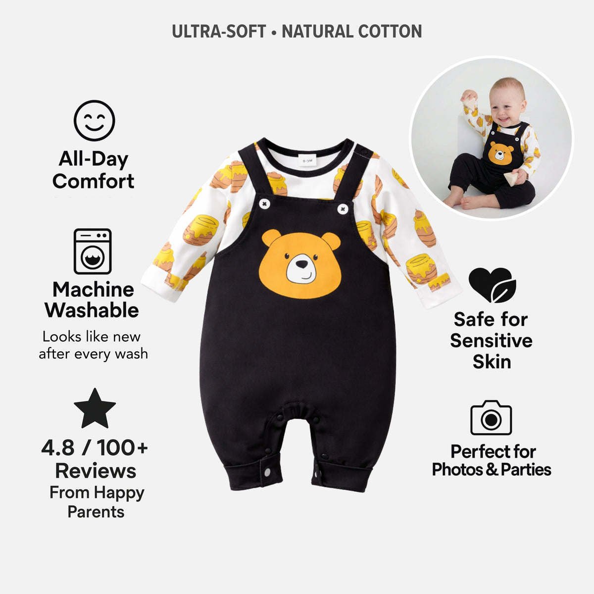 AMA™ Little Honey Bear Kids Romper