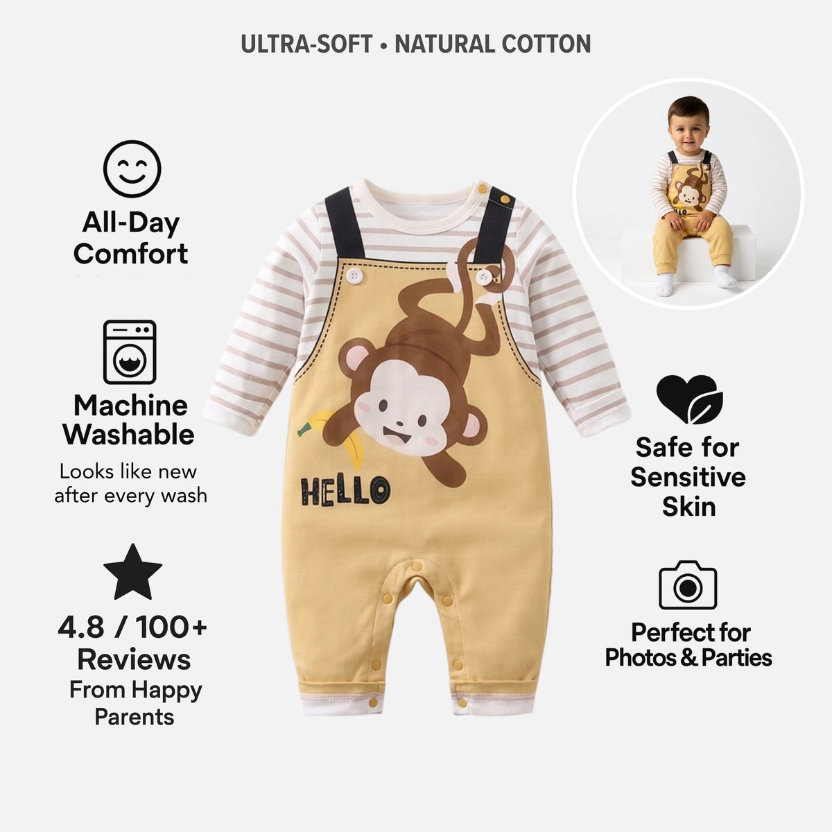 AMA™ Little Monkey Kids Romper