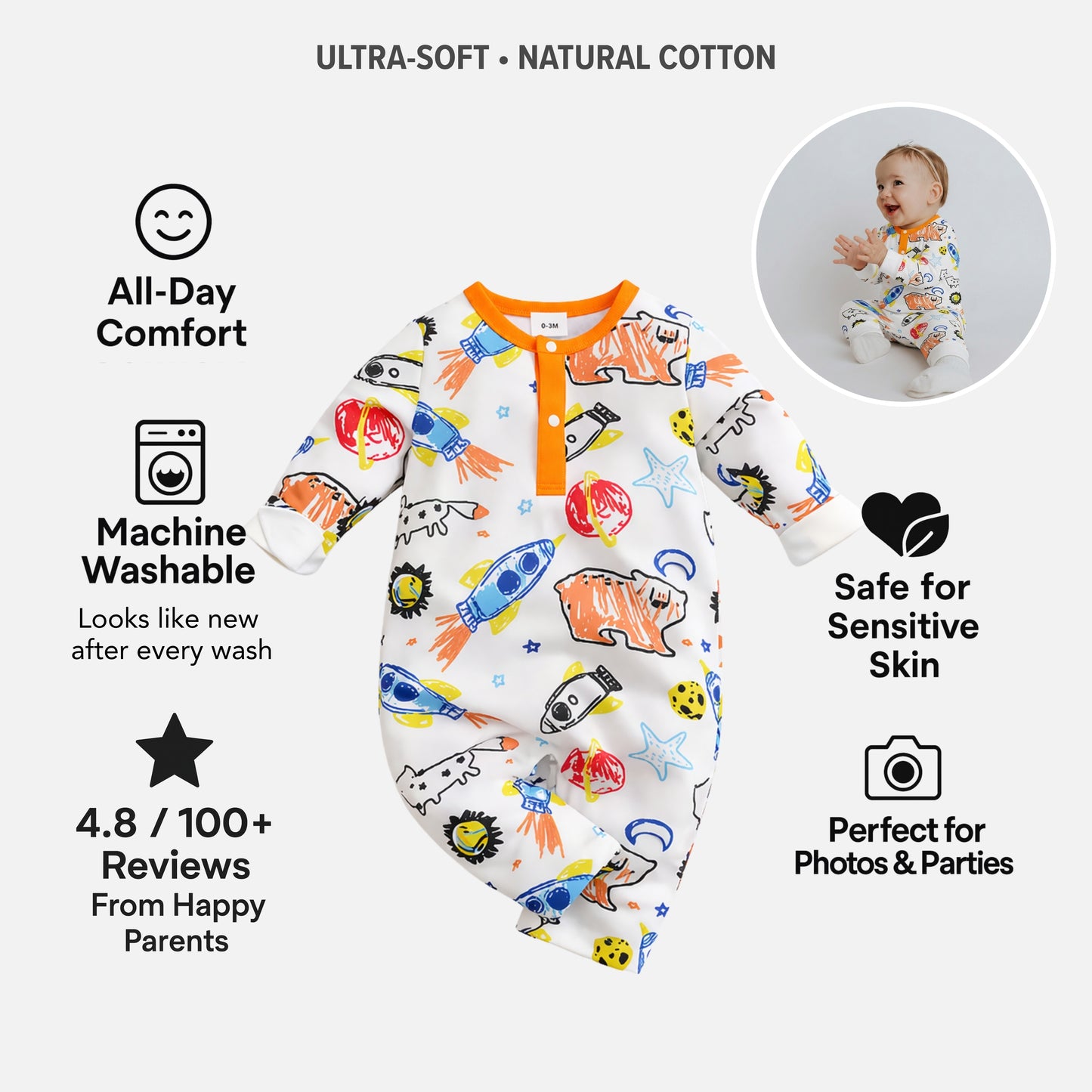 AMA™ Little Rocket Kids Onesie