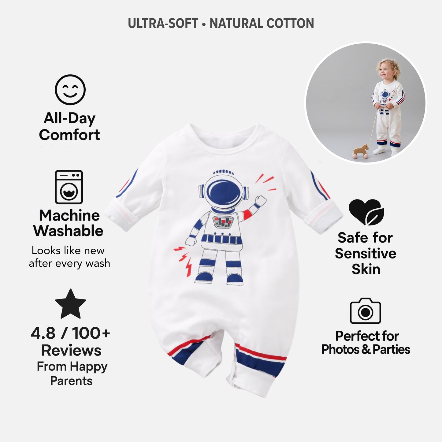 AMA™ Little Space Hero Kids Onesie