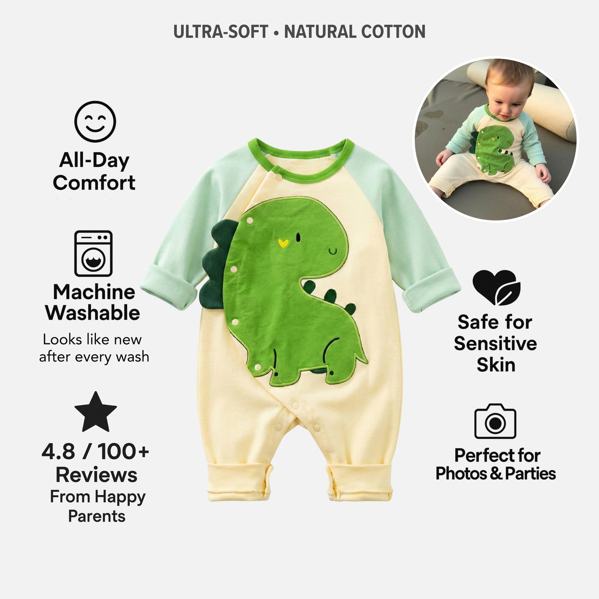 AMA™ Little Dino Kids Romper