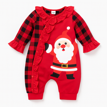 AMA™ Santa Sweetheart Ruffle Romper