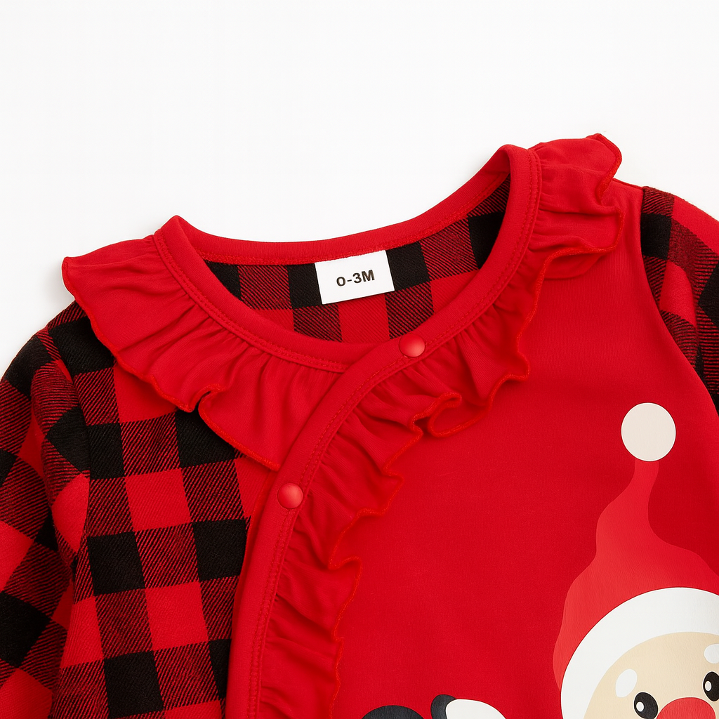 AMA™ Santa Sweetheart Ruffle Romper