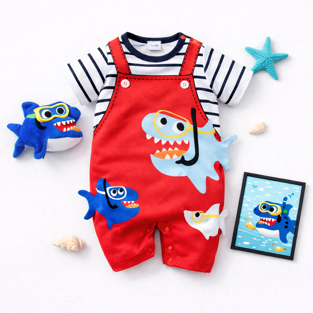 AMA™ Little Shark Diver Kids Onesie