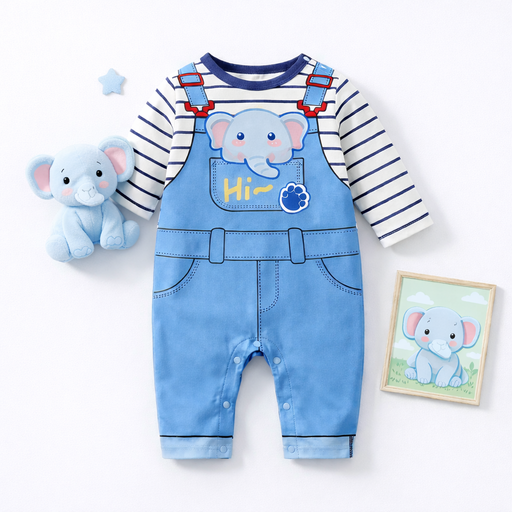 AMA™ Little Сute Elephant Kids Onesie