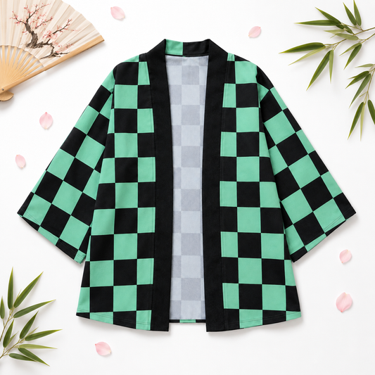 AMA™ Tanjiro Checkered Haori Cosplay