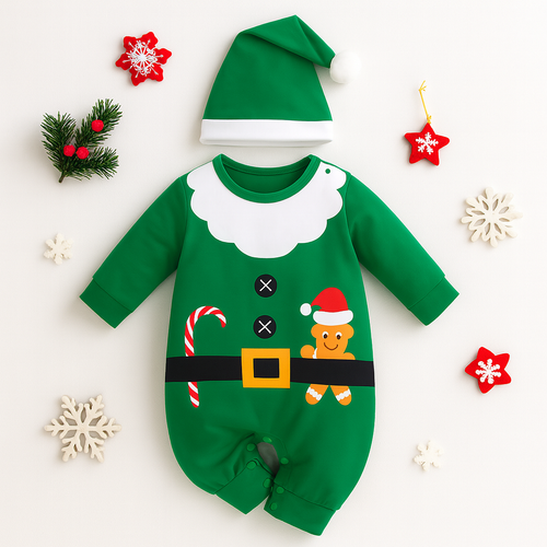 AMA™ Gingerbread Elf Baby Romper