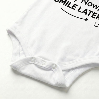 AMA™ "Cry Now, Smile Later" – Funny Baby Bodysuit
