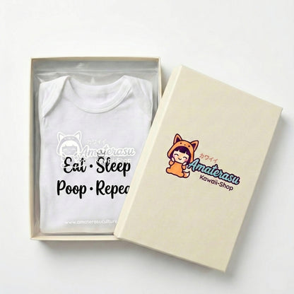 AMA™ "Eat Sleep Poop Repeat" – Funny Baby Bodysuit