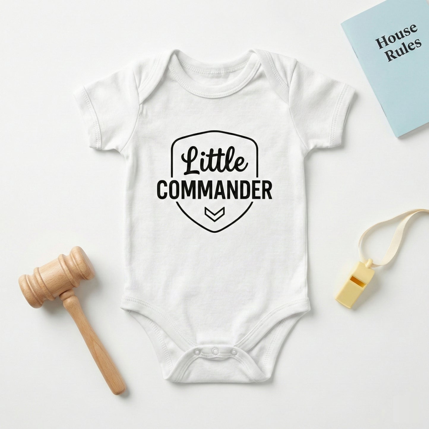 AMA™ "Little Commander" – Funny Baby Bodysuit