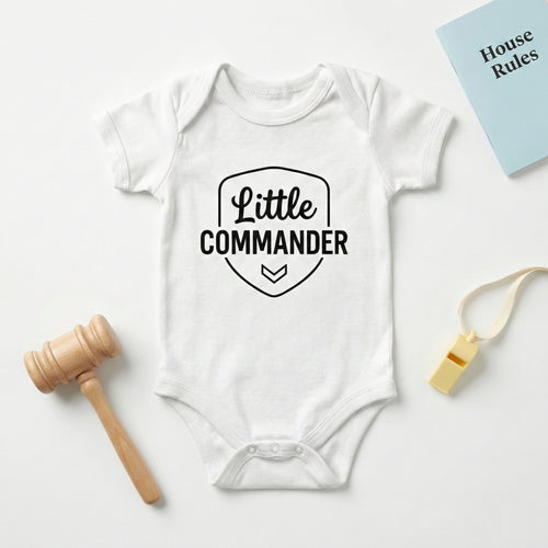 AMA™ "Little Commander" – Funny Baby Bodysuit