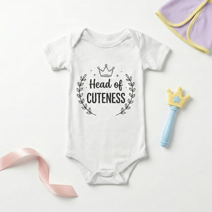 AMA™ "Head of Cuteness" – Funny Baby Bodysuit