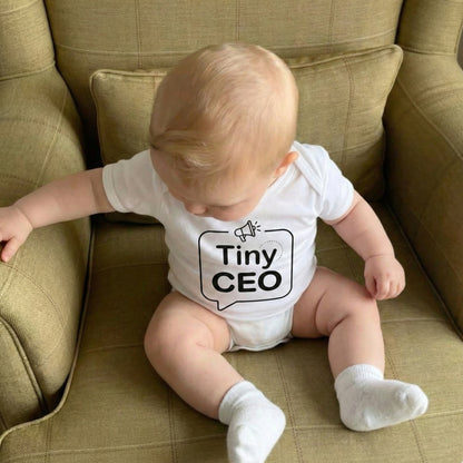 AMA™ "Tiny CEO" – Funny Baby Bodysuit
