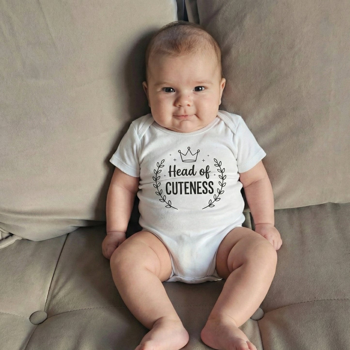 AMA™ "Head of Cuteness" – Funny Baby Bodysuit