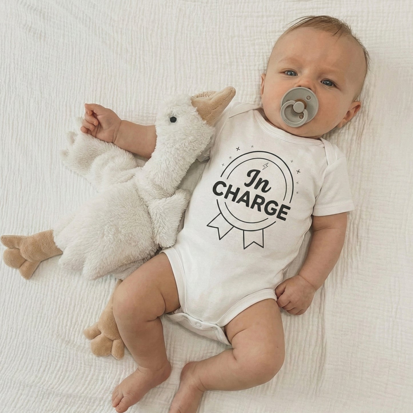 AMA™ "In Charge" – Funny Baby Bodysuit