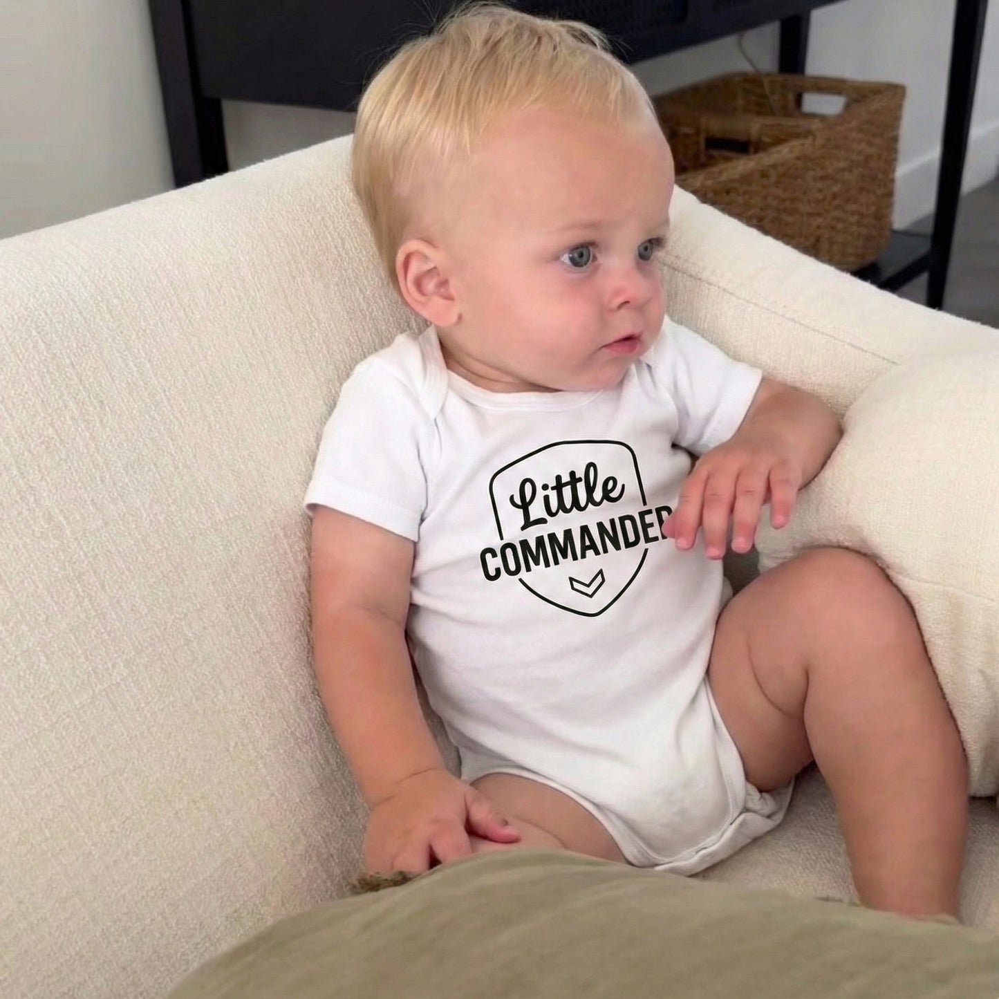 AMA™ "Little Commander" – Funny Baby Bodysuit