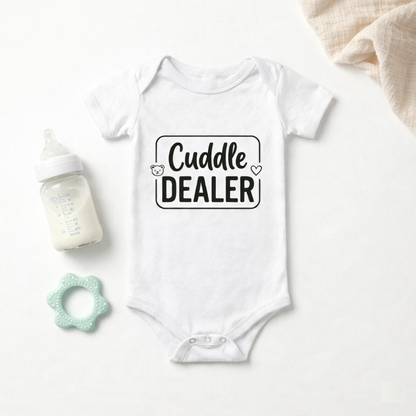 AMA™ "Cuddle Dealer" – Funny Baby Bodysuit