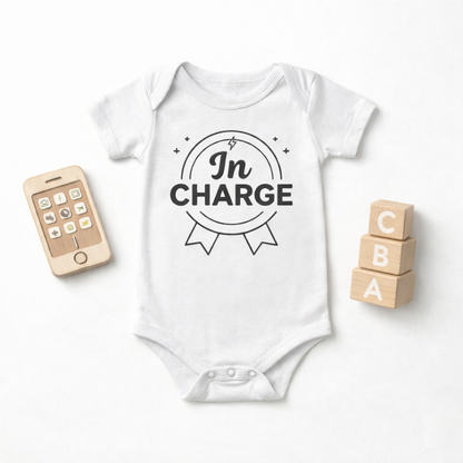 AMA™ "In Charge" – Funny Baby Bodysuit