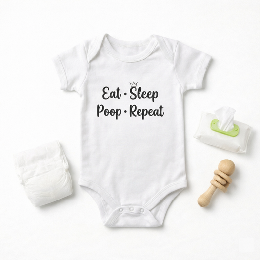 AMA™ "Eat Sleep Poop Repeat" – Funny Baby Bodysuit