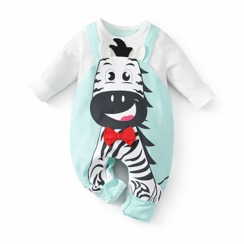AMA™ Little Zebra Bowtie Kids Romper
