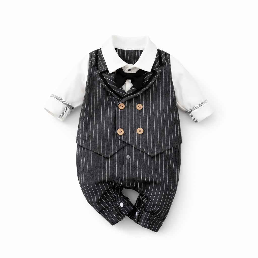 AMA™ Little Pinstripe Gentleman Kids Romper