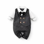 AMA™ Little Pinstripe Gentleman Kids Romper