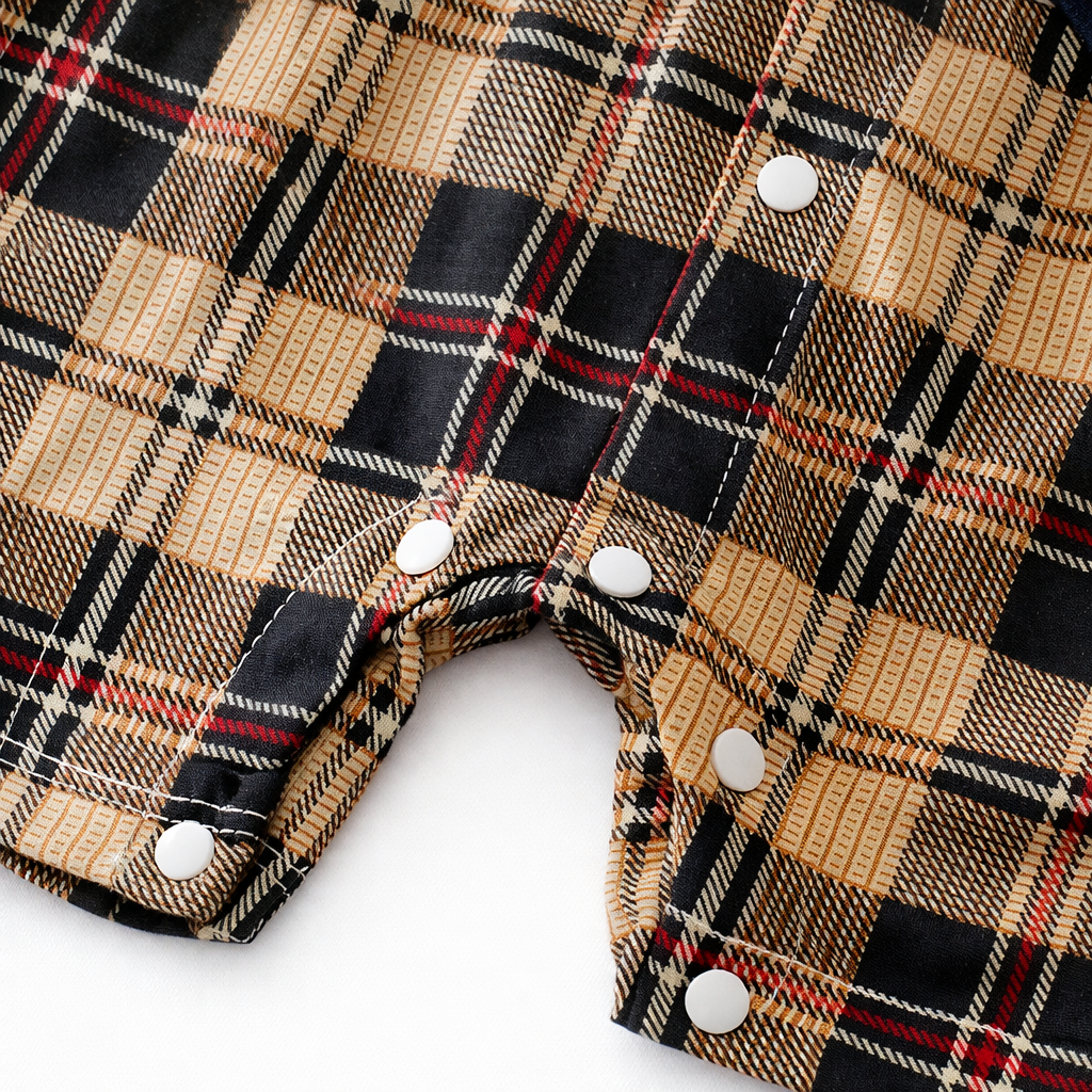 AMA™ Little Plaid Gentleman Kids Romper