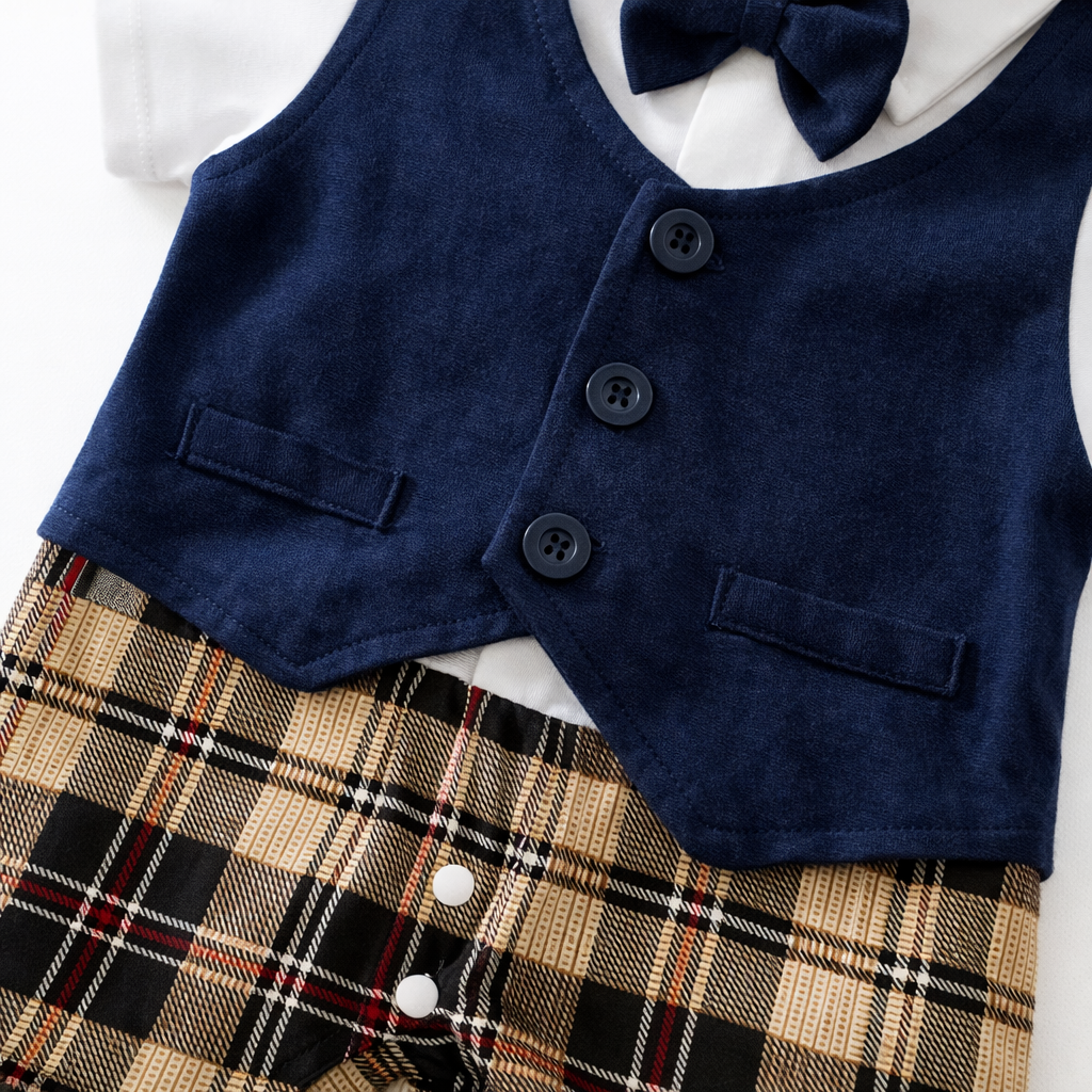 AMA™ Little Plaid Gentleman Kids Onesie