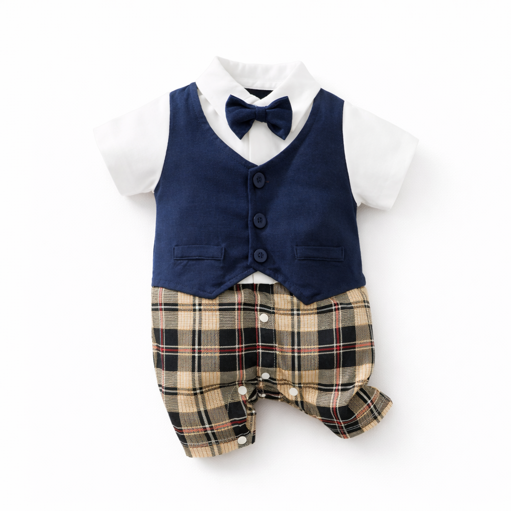 AMA™ Little Plaid Gentleman Kids Onesie