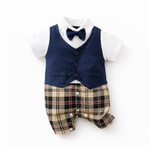 AMA™ Little Plaid Gentleman Kids Romper