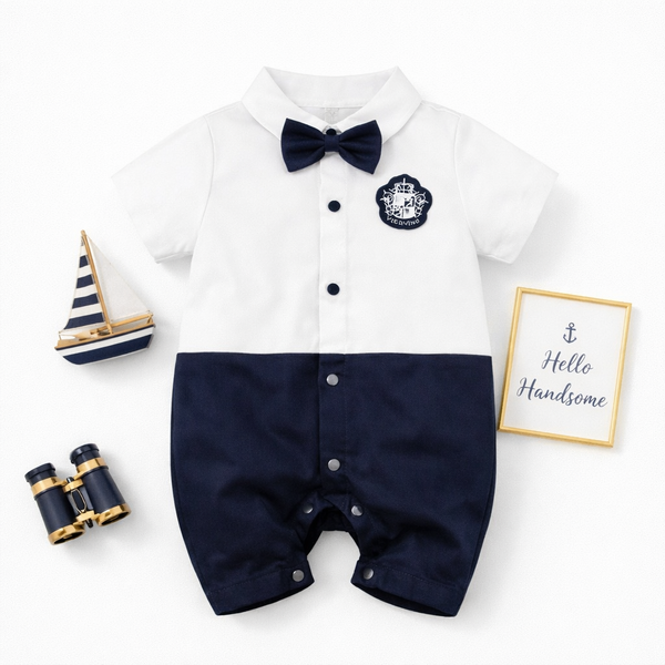 AMA™ Little Sailor Gentleman Kids Romper