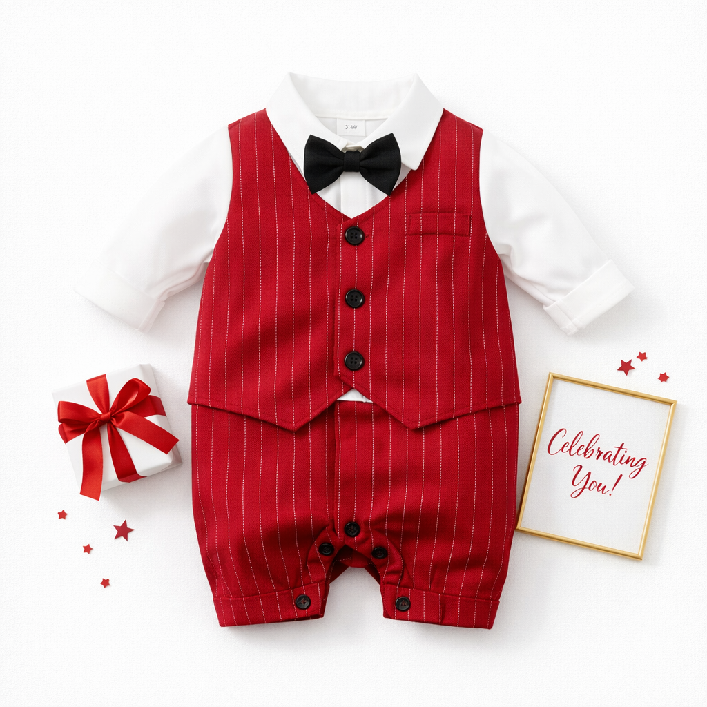 AMA™ Little Red Gentleman Kids Onesie