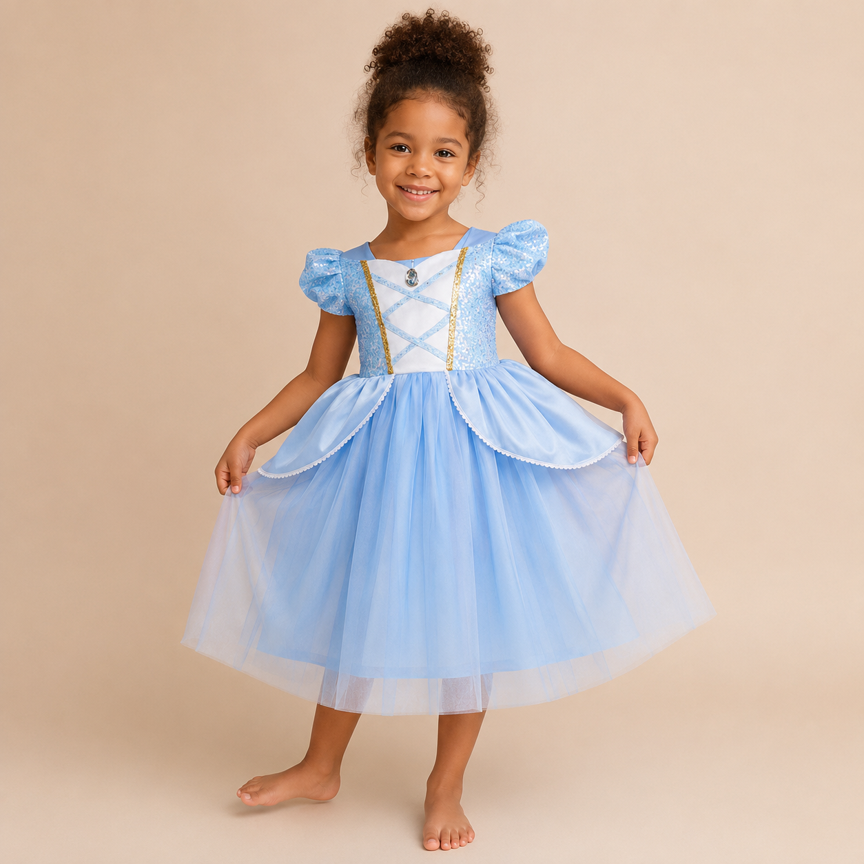 AMA™ Little Blue Princess Kids Dress