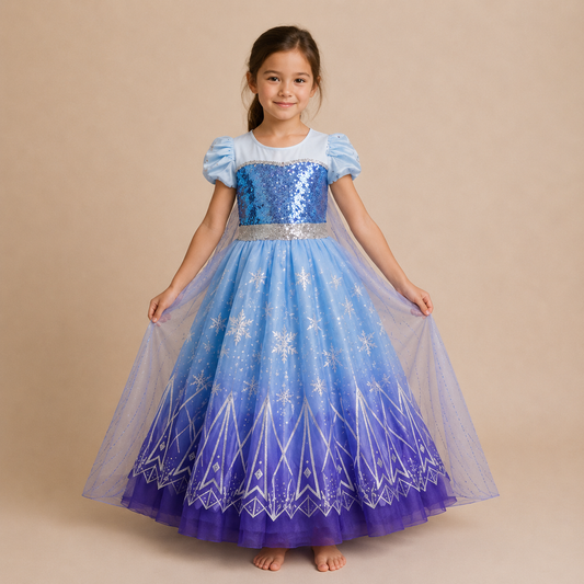 AMA™ Little Midnight Snow Princess Kids Dress